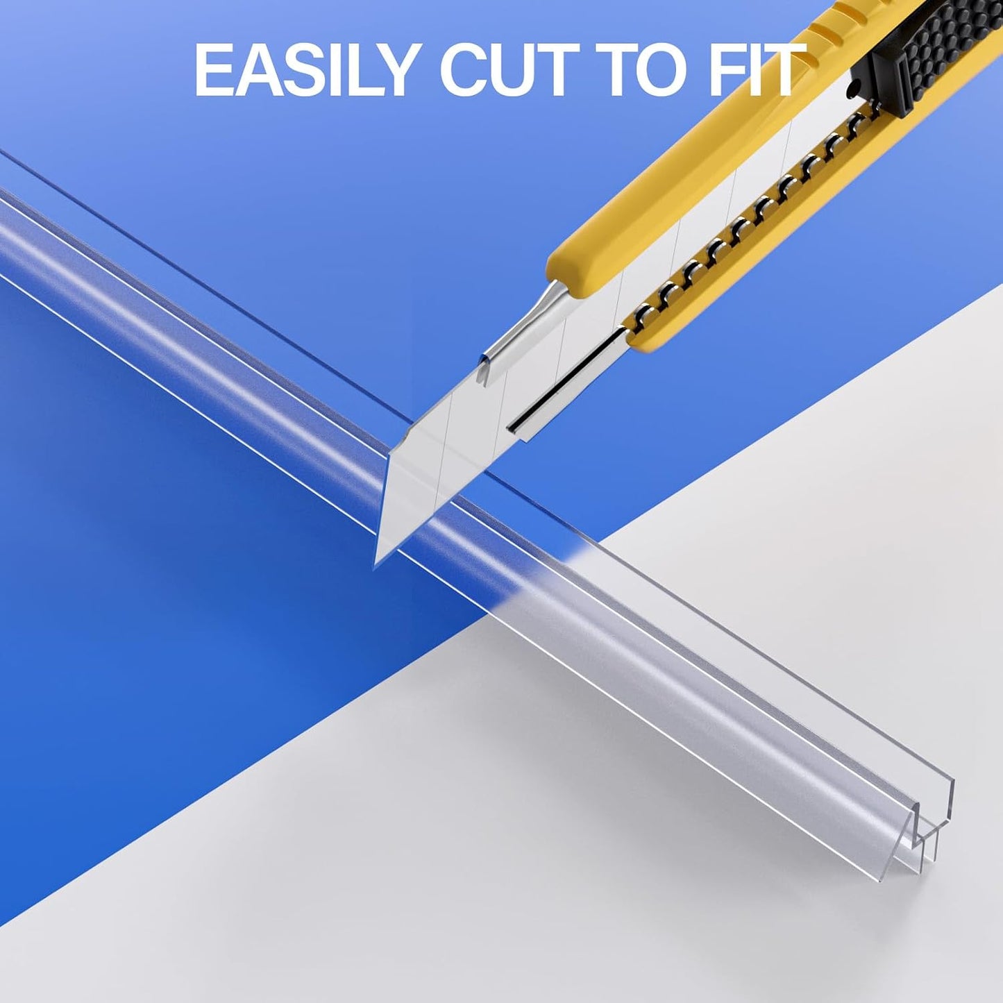Yecaye 3 Pack 3/8" x 39" Shower Door Bottom Seal Strip, Shower Door Sweep | Shower Door Sweep for 3/8'' (10mm) Doors, Frameless Glass Shower Door Seal Strip Stop Shower Leaks and Create a Water Barrier