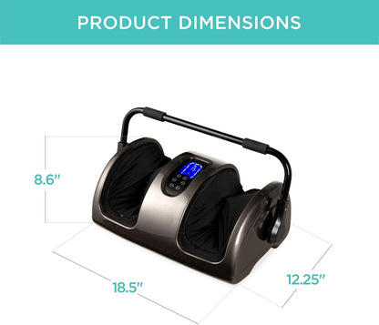 Best Choice Products Shiatsu Foot Massager with Heat for Plantar Fasciitis & Neuropathy, Kneading Foot & Calf Massager with Remote, 360° Adjustable Handle, Rolling & Compression Massage - Navy