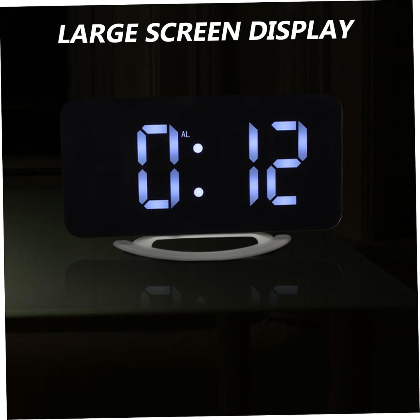 Unomor Vibrating Alarm Clock with Bed Shaker Large Digital Display Black LED Alarm Clock for Bedroom Heavy Sleepers Snooze Function for Office and Home Use