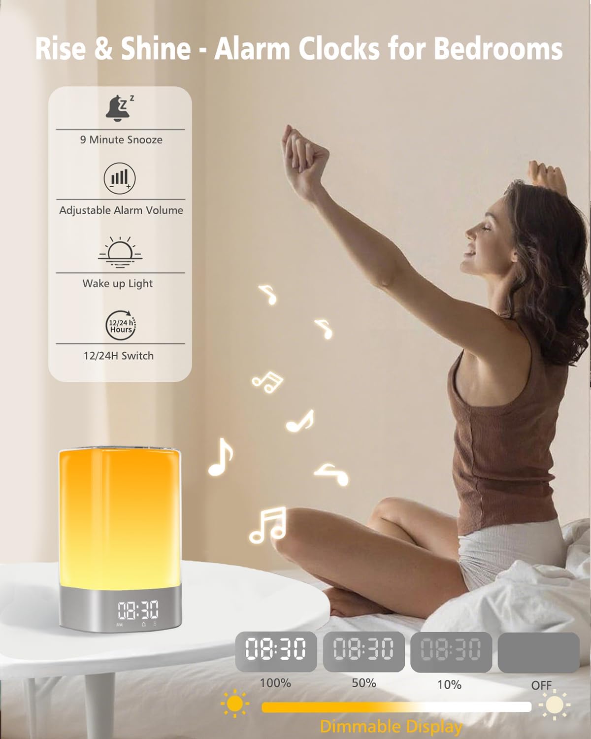 5 in 1 Sound Machine for Sleep,Alarm Clock & Night Light,Bluetooth Speaker