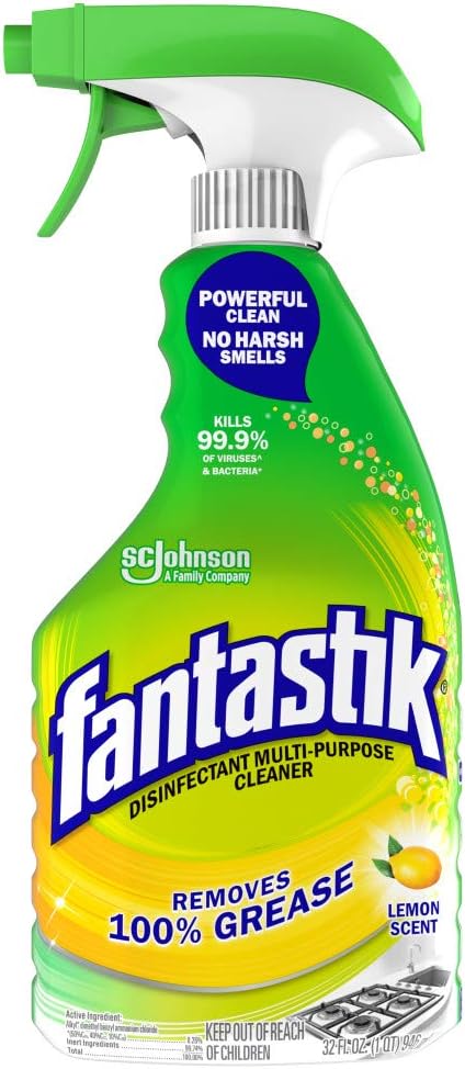 Fantastik All Purpose Cleaner, Multipurpose Surface Cleaner & Kitchen Grease Removal, Packaging Designed to Prevent Leakage and Breakage, Fresh Scent, 32 Fl Oz