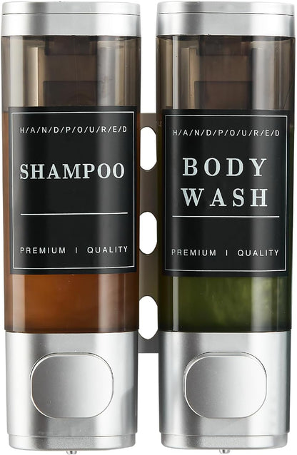Shampoo and Conditioner Dispenser,Shower Soap Dispenser 3 Chamber No Drill Wall-Mounted Shampoo Dispenser for Shower Wall Mounted Shower Dispenser for Bathroom Hotel Large Capacity,Black
