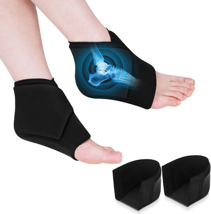 Heel Plantar Fasciitis ice Pack with 2-Layer Cooling Gel for 30-Min Cold Therapy, Ankle Foot Reusable Ice Pack Wrap for Achilles Tendonitis, Sprained Ankles, Swelling, Foot Pain Relief(1, PRO)
