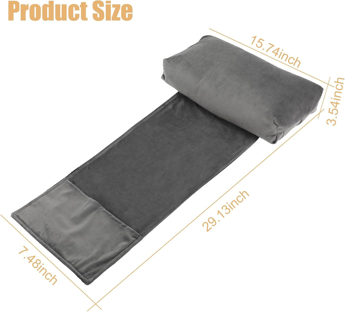 Adjustable Neck Pillow for Recliners & Armchairs: Non-Slip Velvet Cushion for Neck Support & Pain Relief - Ideal for Chairs, Couches, Offices, & Travel - Gray