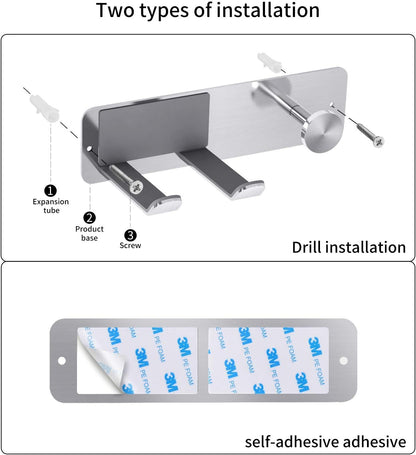 Hair Dryer Holder Wall Mounted, Stainless Steel Self Adhesive Blow Dryer Holder Rack for Dyson Supersonic Hair Dryer,Black