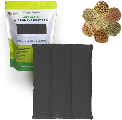 Nature Creation Microwaveable Herbal Heating Pad for Lumbar - Soothing Hot & Cold Therapy Pack for Lower Back- Soothing Relaxation, Warmth and Comfort - Lavender Flowers
