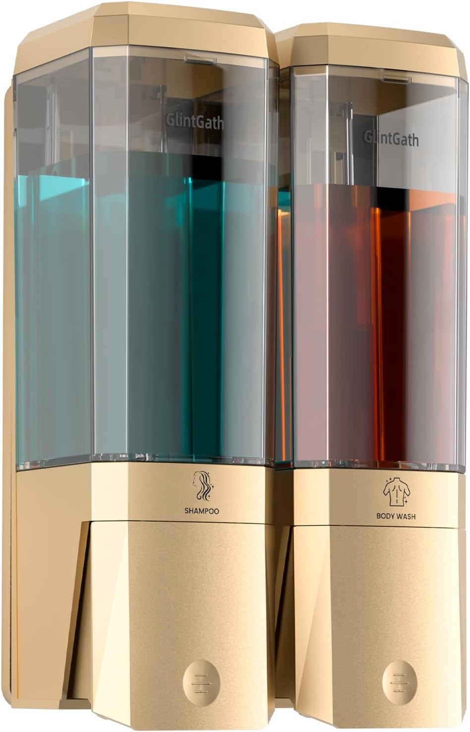 Shampoo and Conditioner Dispenser,Shower Dispenser 3 Chamber No Drill Shampoo Dispenser for Shower Wall Mounted Shower Soap Dispenser for Bathroom Hotel,Large Capacity 3 * 500ML,Gold