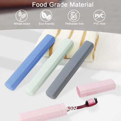 Mulbozy 4 Packs Portable Travel Toothbrush Case, Breathable Plastic Toothbrush Holder for Home, Travel, Business, Camping, School