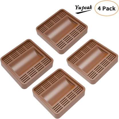 Bed Stopper & Furniture Stopper – Caster Cups fits to All Wheels of Furniture, Sofas, Beds, Chairs – Furniture Cups Made up of Solid Silicone and Prevents Scratches 4PACK (4PACK（Dark Brown)