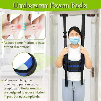 Back Stretcher, Lumbar Traction Device, Spine Decompression Belt for Pain Relief, Spinal Back Stretcher Belt, Thoracic Spinal Decompression Harness, Portable Stretching Device (Medium)