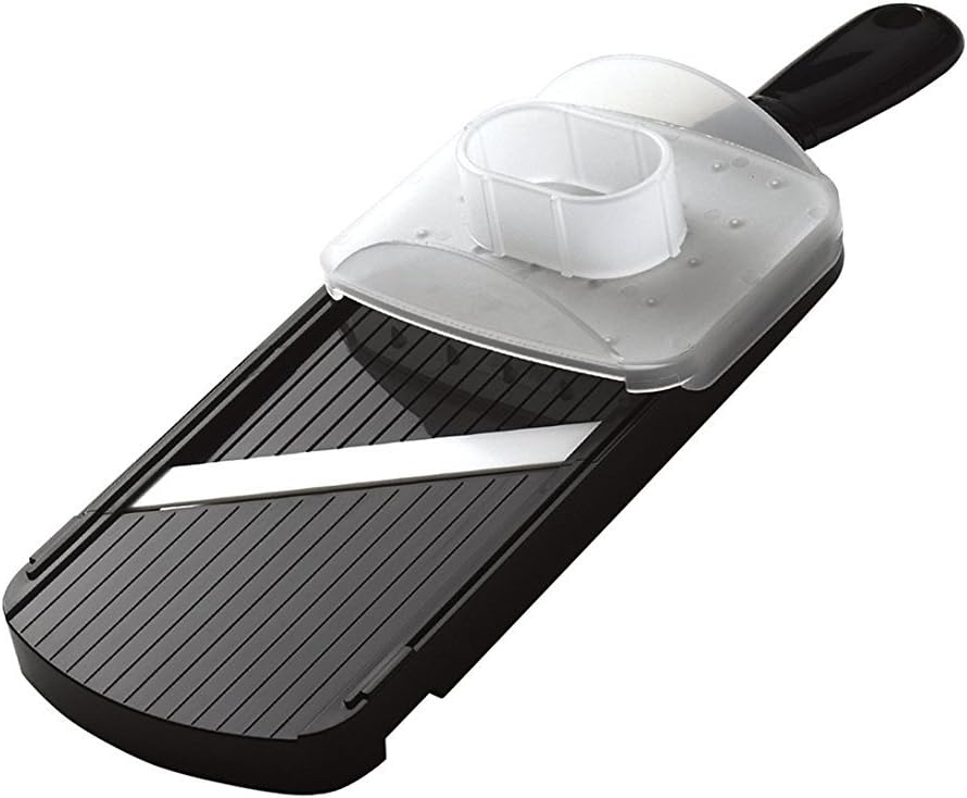 Kyocera Advanced Ceramic Adjustable Mandoline Vegetable Slicer w/ Handguard-Red 11" x 4" | KYOCERA Adjustable Mandoline Slicer: Ultra-Sharp Ceramic Blade with 4 Thickness Settings for Precision Vegetable Slicing