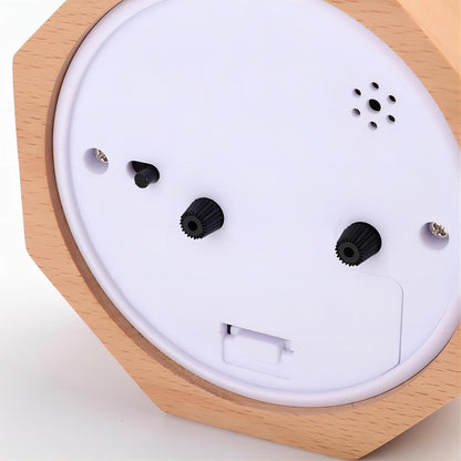 Wood Analog Alarm Clock 3'' Non-Ticking Backlight Battery Operated