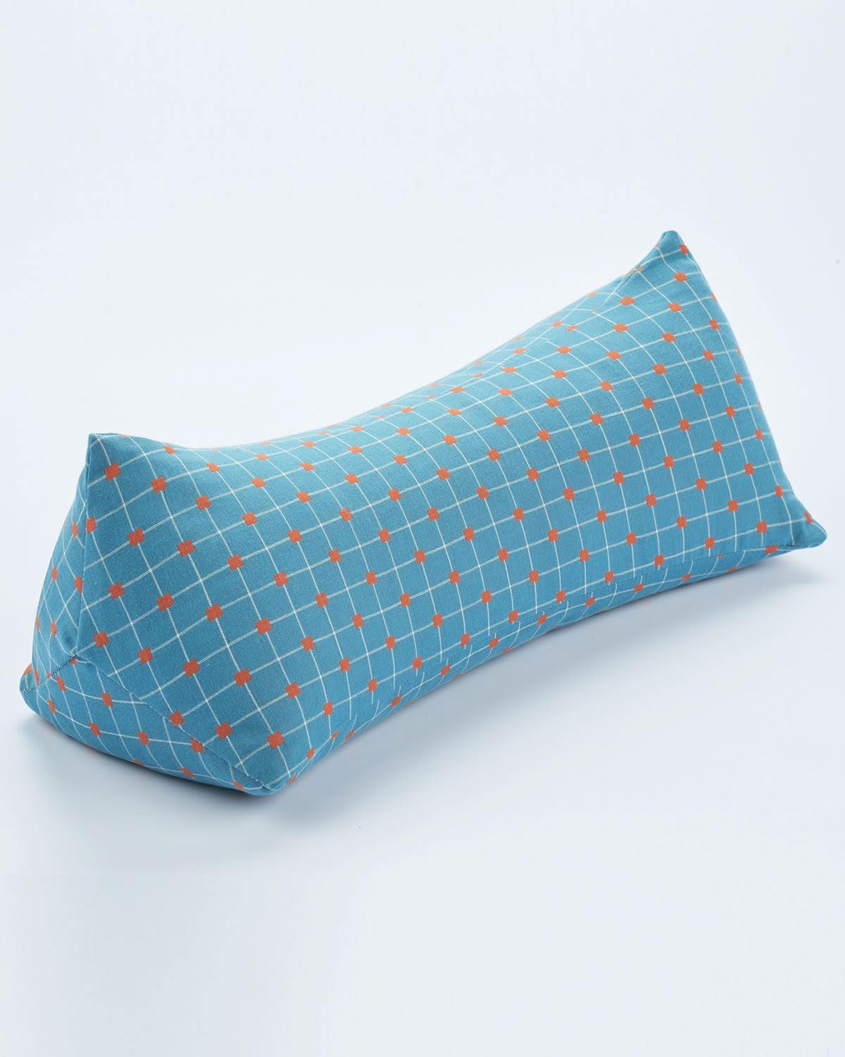 Cervical Buckwheat Neck Roll Pillow for Pain Relief, Firm Neck Support Bolster for Back Sleepers, Washable Cover, Ideal for Office Lunch Break, Blue 15 X 5 Inches