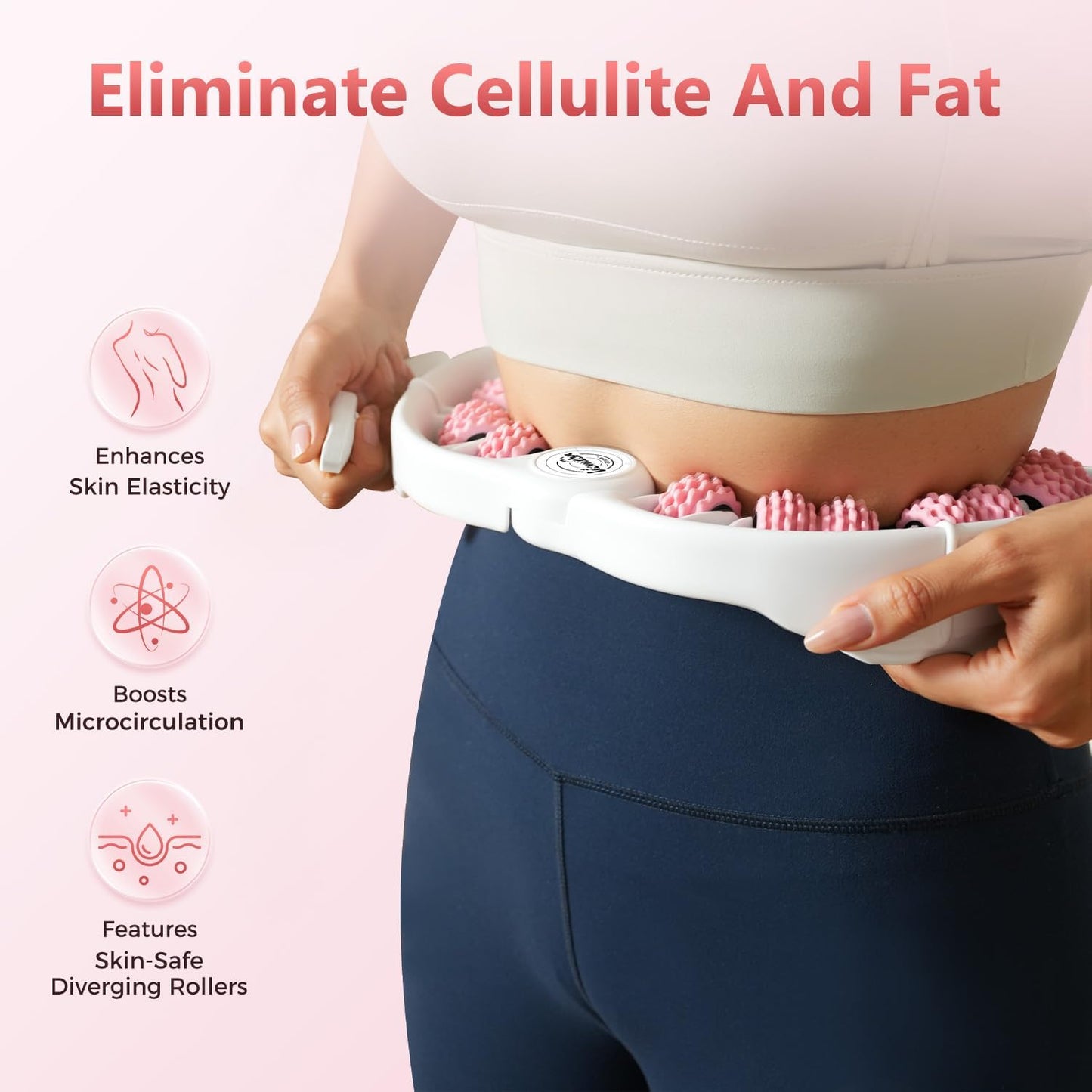 Cellulite Massage Tool - Lymphatic Drainage Tool for Deep Tissue Fascia Massage - Muscle Roller for Legs & Buttocks, Anti-Cellulite Massager for Body Contouring and Skin Smoothing.
