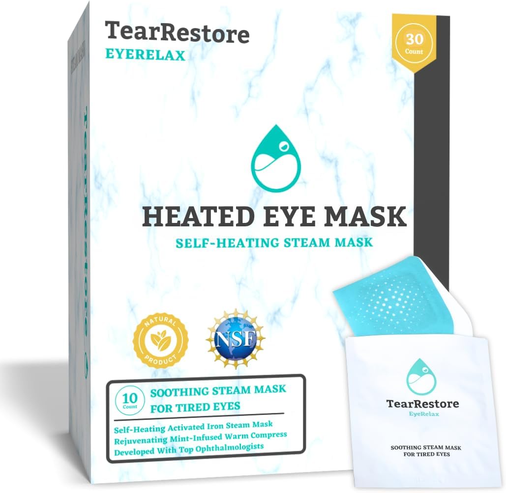 TearRestore EyeRelax Heated Eye Mask for Dry Eyes 30 Count Warm Compress