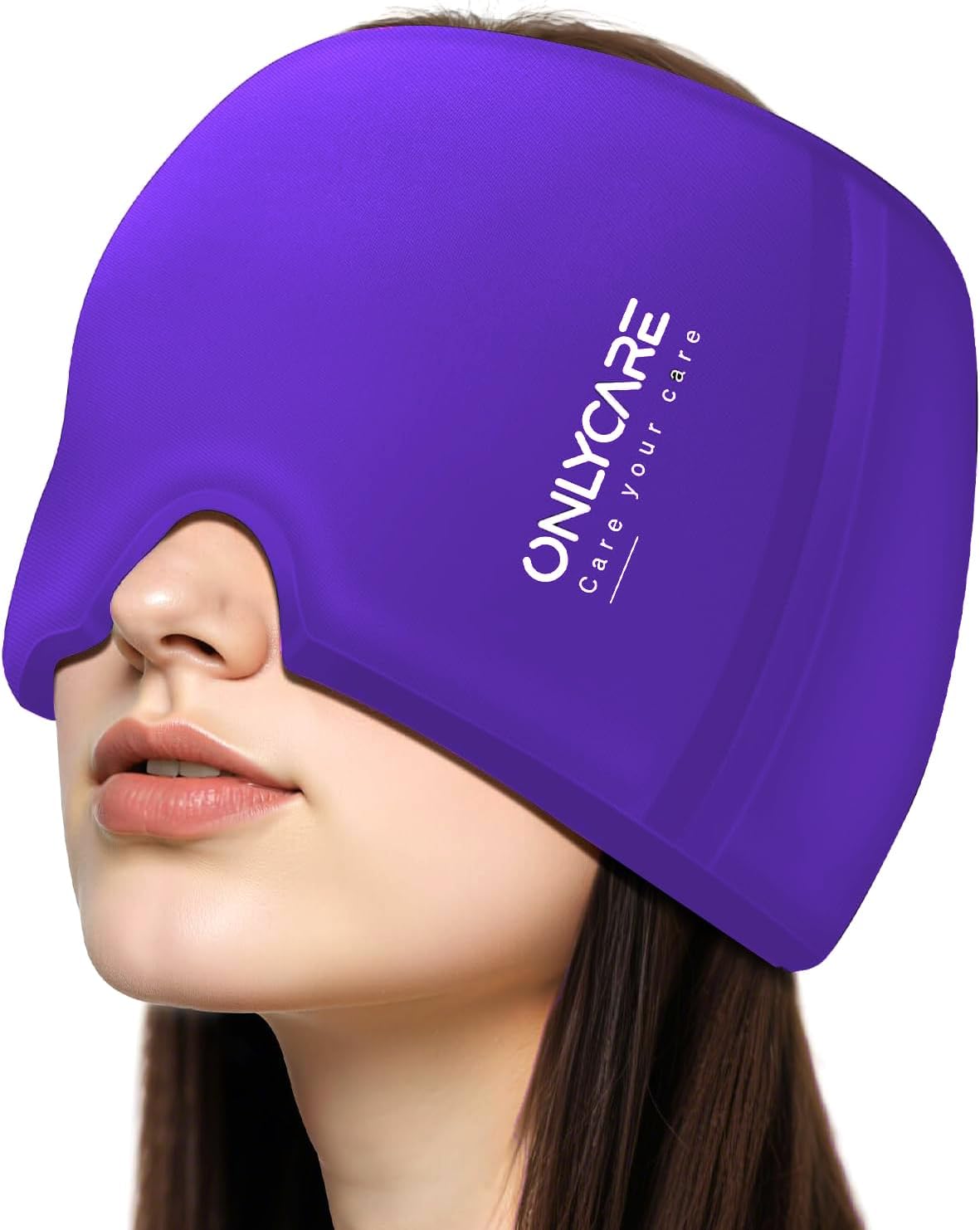 ONLYCARE Migraine Relief Cap, Headache Relief Cold Cap for Migraine Relief | Soothing Headache Ice Face Pack Mask, Cold Compress Head Wrap for Sinus, Tension, Stress, Hangover, Self Care Gifts for Women
