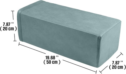 2 Pack Couch Arm Rest Pillow, 6''x6''x20'' Faux Leather Waterproof Cover, High Density Foam Armrest Cushion, Removable & Washable Elbow Support for Sofa, Bed, and Armchair (Medium Grey)