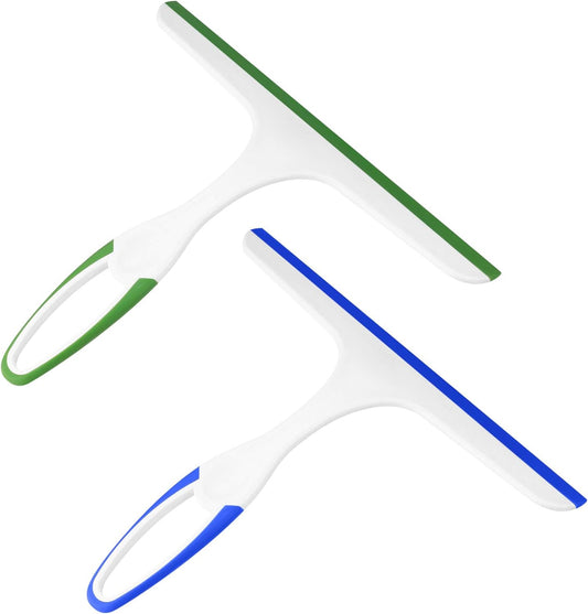 2 Pcs Shower Squeegee for Shower Glass Doors,Small Squeegee,Glass Wiper | Car Window Windshield Mirror Tile Cleaner Cleaning Wiper Squeegees Tool with Hook, Window Cleaning Shower Glass Squeegees