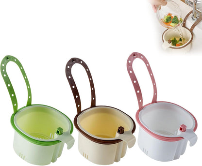 Hanging Sink Drain Basket,2026 New Cactus Kitchen Sink Strainer Basket,Self-Cleaning Faucet Hanging Filter Basket, Multifunctional Kitchen Sink Strainer Press Automatic Dumping Basket，Green