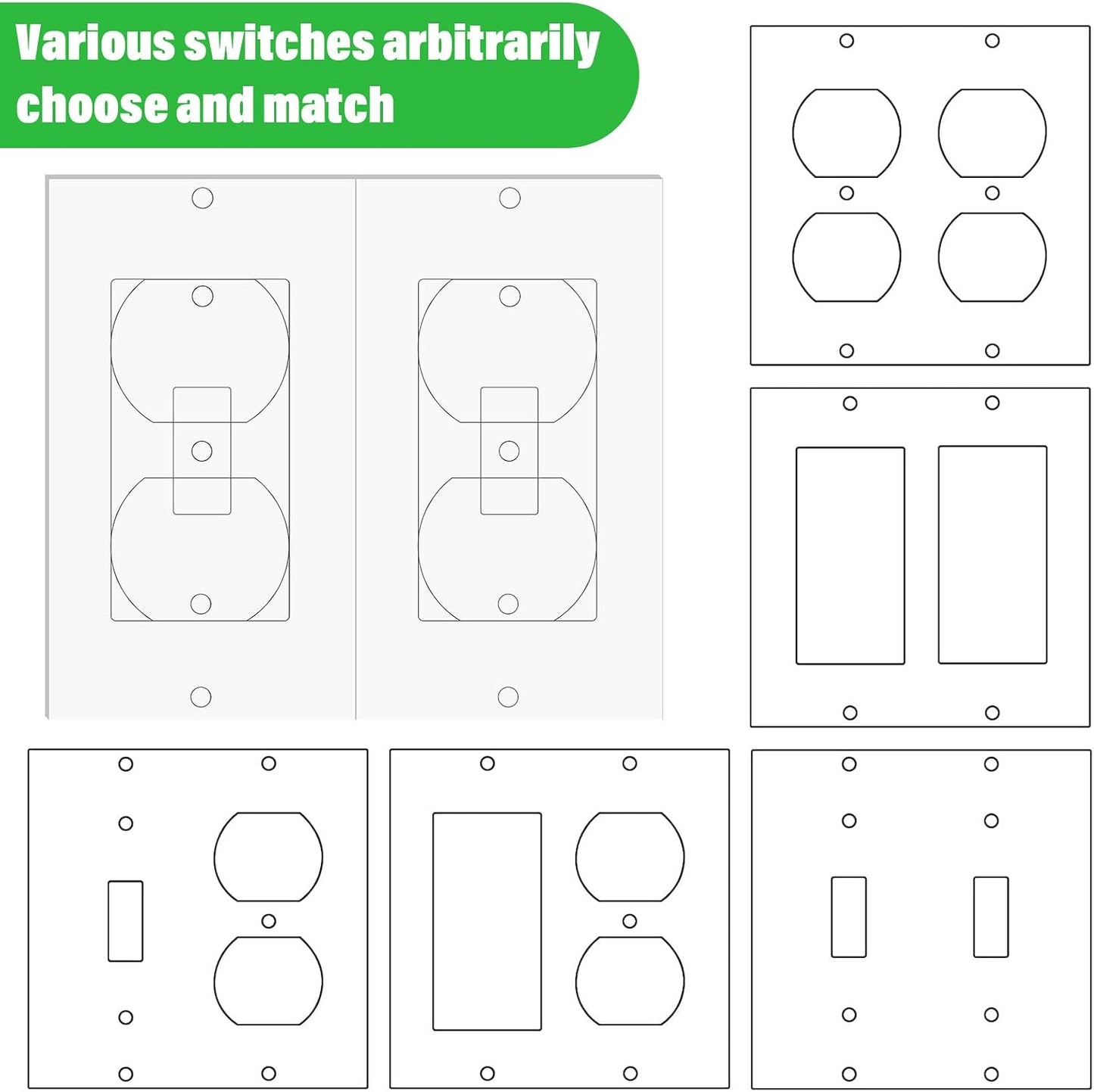 70 Pcs White Wall Insulation Gasket Rectangle Wall Plate Outlet Sealers White Outlet Insulation Foam Replacement Weatherproof Gasket Sealer Energy Saving