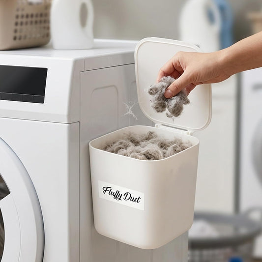 Rainmae Mini Magnetic Laundry Lint Bin with Lid, Dryer Lint Bin, Wall-Mounted Trash Can with Lid Plastic Storage Dryer Lint Holder, Magnetic Lint Bin, Space-Saving Organizer Solution for Laundry