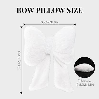 2 Pack Bow Car Headrest Pillows Plush Car Neck Pillows for Travel Driving Office Chair Head Support Cushions, Also Cute Car Decor Accessories (Black)