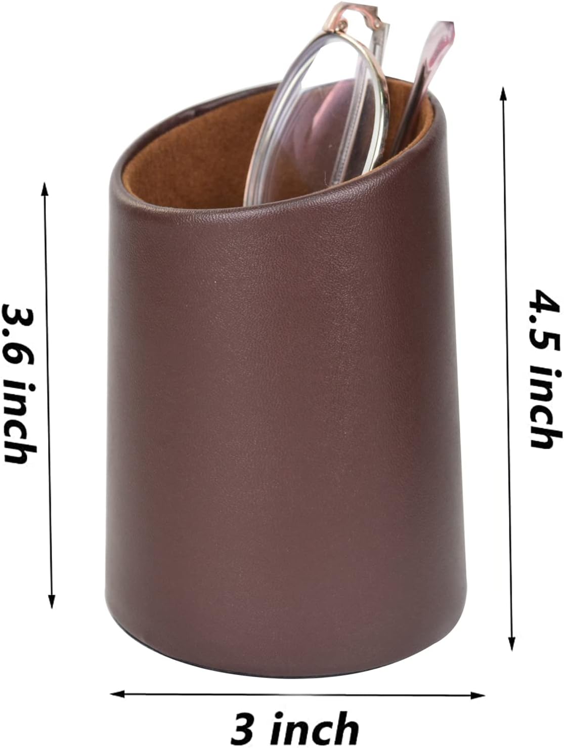 2 Pack Eyeglasses Holder PU Leather Glasses Stand Case Holder for Desks or Nightstands
