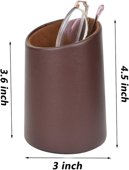 2 Pack Eyeglasses Holder PU Leather Glasses Stand Case Holder for Desks or Nightstands