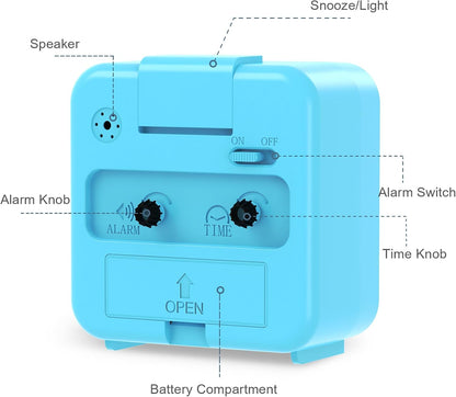 Analog Alarm Clock, Silent Non Ticking Table Clock, Travel Bedside Clock with Snooze, Night Light, Ascending Beep Sounds, Battery Operated Loud Small Clocks for Bedroom Travel Office, Black