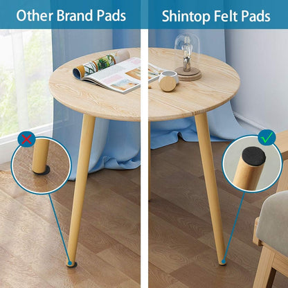 Shintop 50pcs Self-Adhesive Felt Pads for Furniture Protectors (Black) | Helps Prevent Floor Scratches, Cushions Furniture Feet, For Chairs and Tables on Hardwood and Laminate Floors