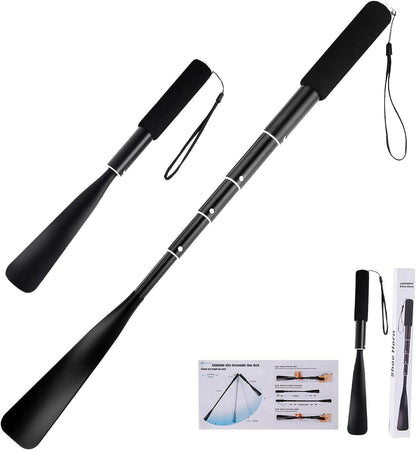 JJDPARTS Shoe Horn Long Handle,14.5"-37" Retractable Shoe Horn,Aluminum Shoe Horn For Men Women Kids Seniors