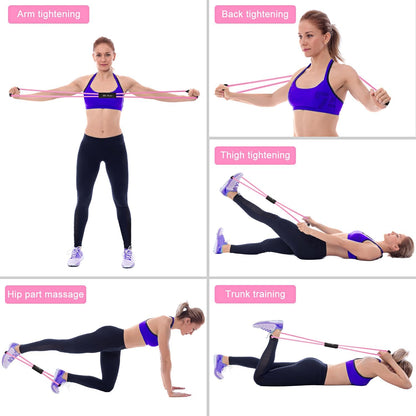 HPYGN Resistance Bands, Figure 8 Exercise Bands for Women Men, 8 Shaped Resistance Bands for Arms, Chest Expander, Yoga Gym Fitness Pulling Rope 8 Word Elastic for Exercise Muscle Training Tubing