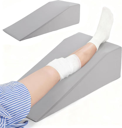 Knee Surgery Pillow Straight Leg Pillow Elevation Blood Circulation | Cooling Cover Foam Wedge for Elevating Leg Machine Washable Removable| Knee Wedge Pillow Post Surgery