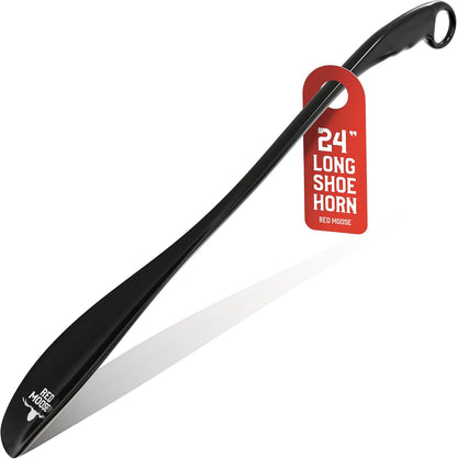 Red Moose Shoe Horn Long Handle Metal 24 inch - Durable and Sturdy for Shoes and Boots