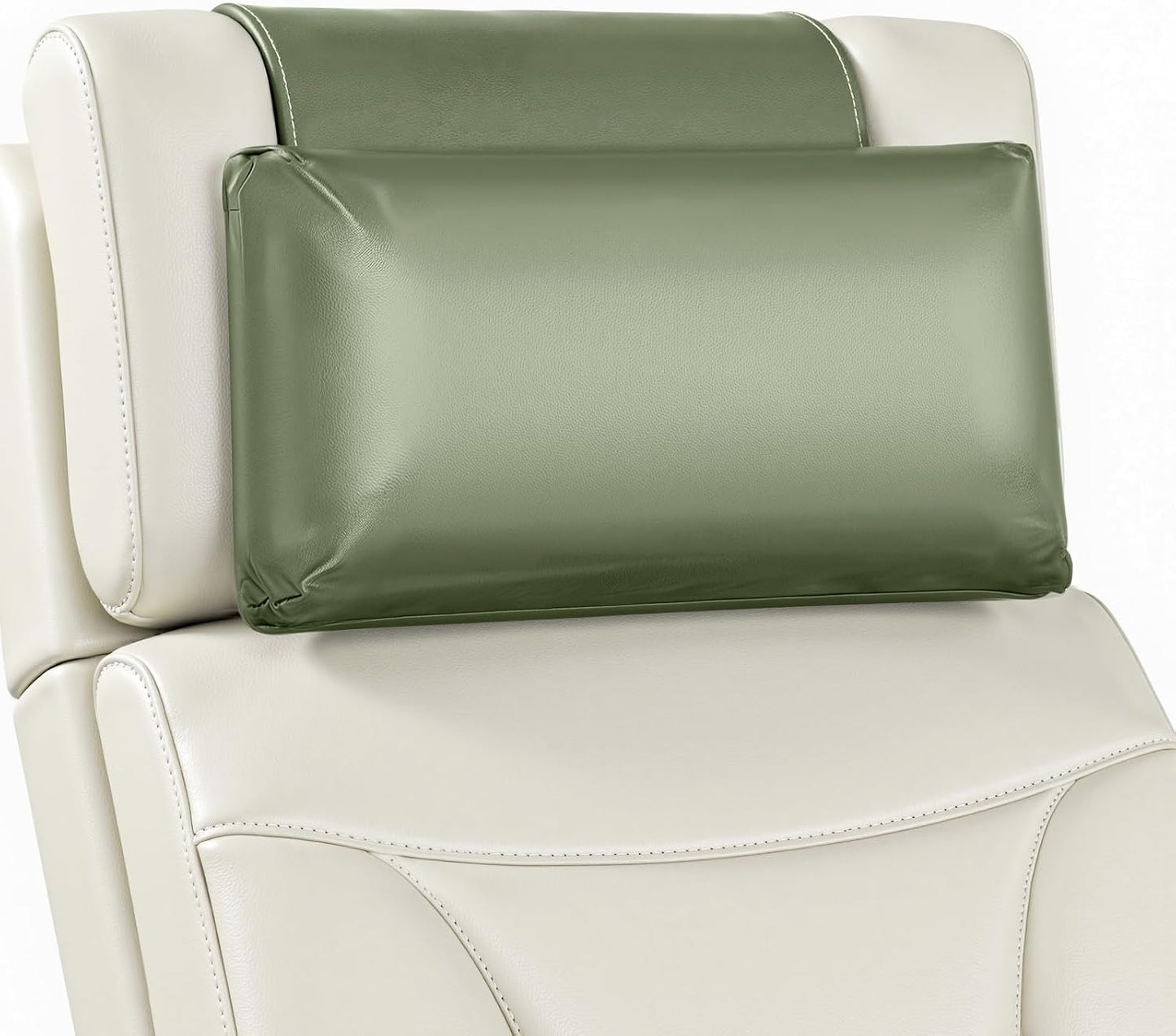 Recliner Pillow, Adjustable Neck & Head Support Pillow | Faux Leather, Weighted Non-Slip Flap, Adjustable Filling, Pain Relief & Relaxation, for Recliners, Sofas, Office Chairs