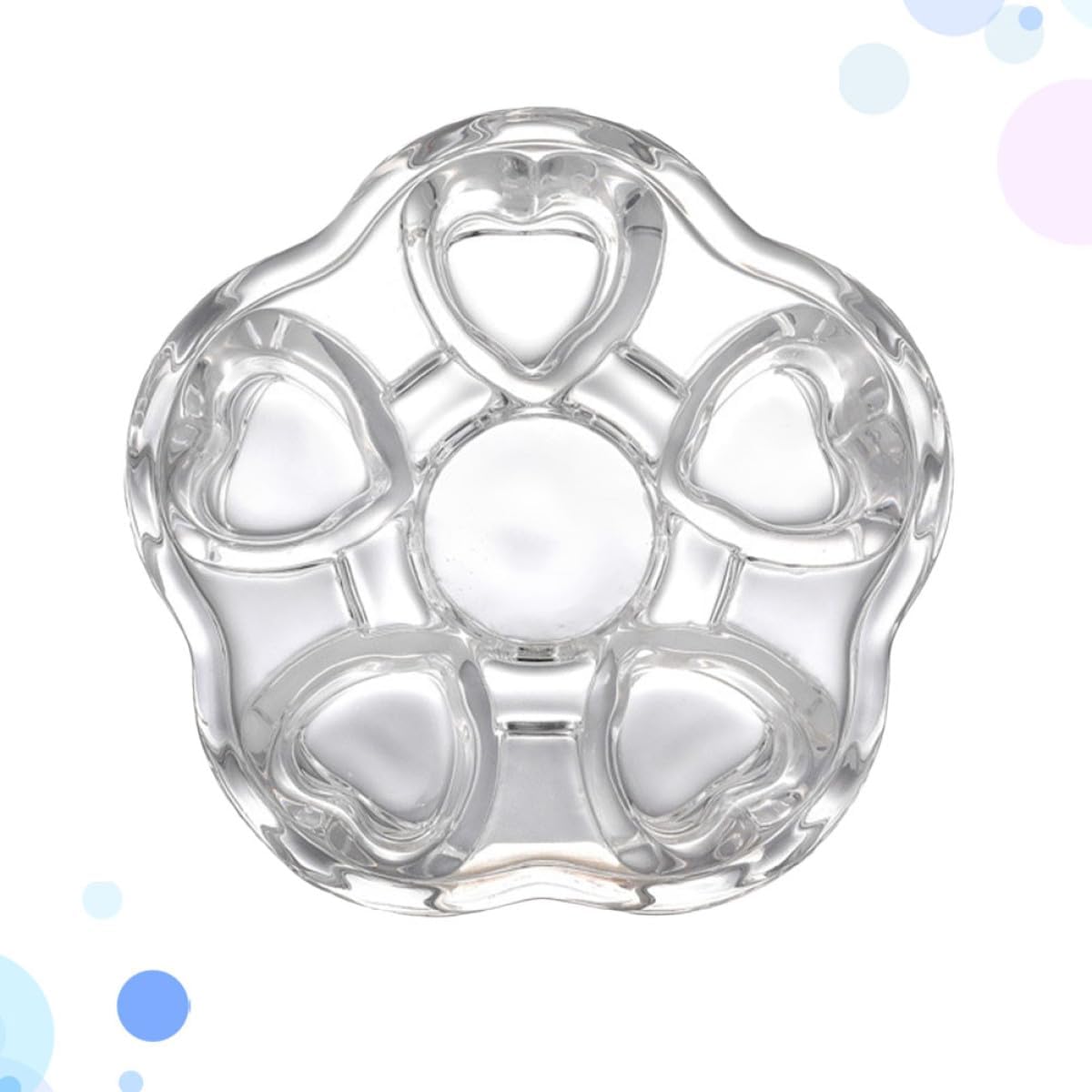 Ciieeo Heart-Shaped Glass Tea Pot Base, Creative Insulated Glass Warmer Stand, Heat-Resistant Crystal Teapot Heating Base for Home Tea Accessories