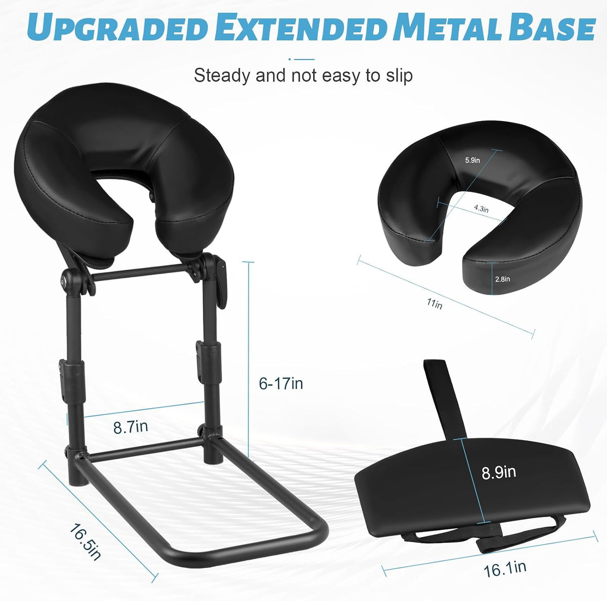Massage Headrest for Bed, Head Holder & Face Cradle with Face Down Pillow