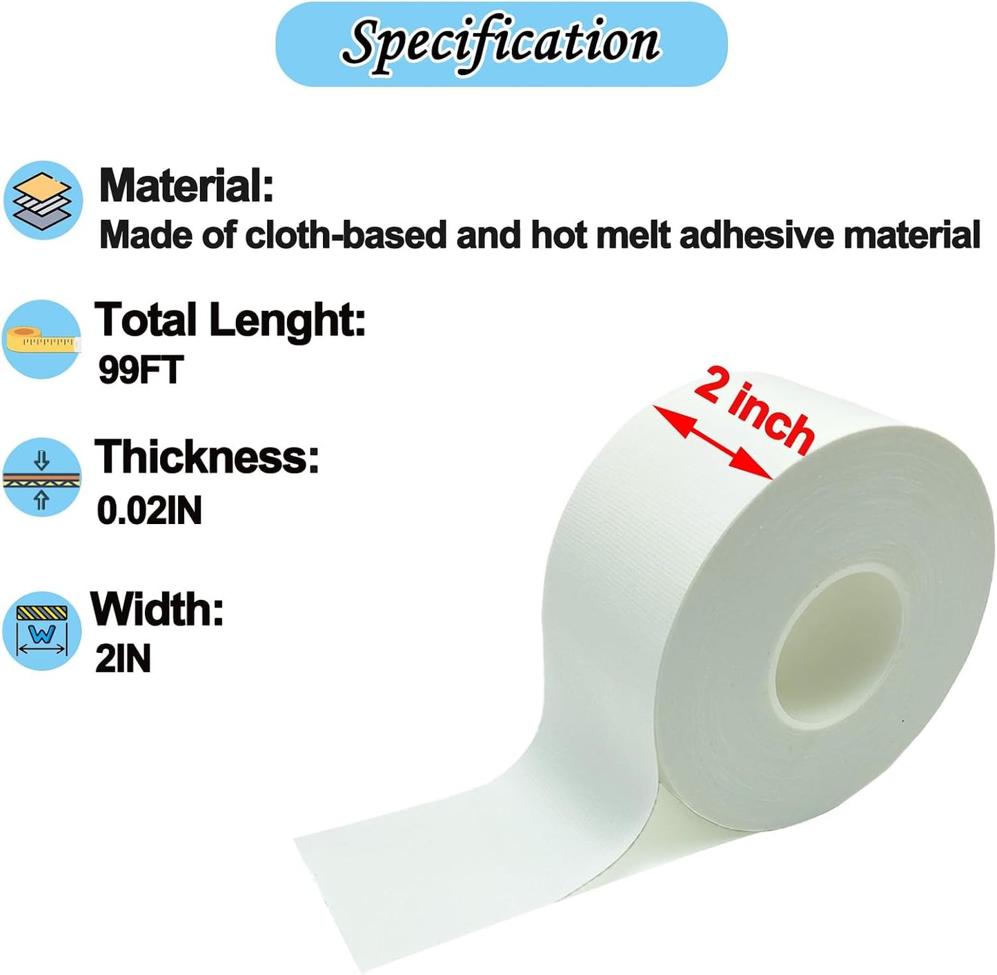 Window Weather Sealing Tape, White Window Draft Isolation Film Tape, Waterproof AC Insulation Air Conditioner Sealing Tape to Keep Out Cold Air, Dust, Rain, 2IN X 99FT, No Residue