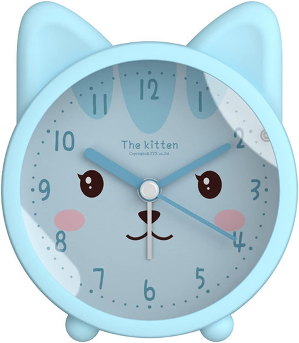 3" Cat Silicone Analog Alarm Clock Silent Non Ticking Backlight Desk Clock