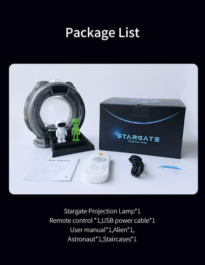 Northern Lights Projector Stargate Galaxy Night Light Plasma Globe Lamp with White Noise Sound Machine , Bluetooth Music, Time Alarm Clock, Kids Room Decor, Gift for Christmas Birthday Valentine's Day