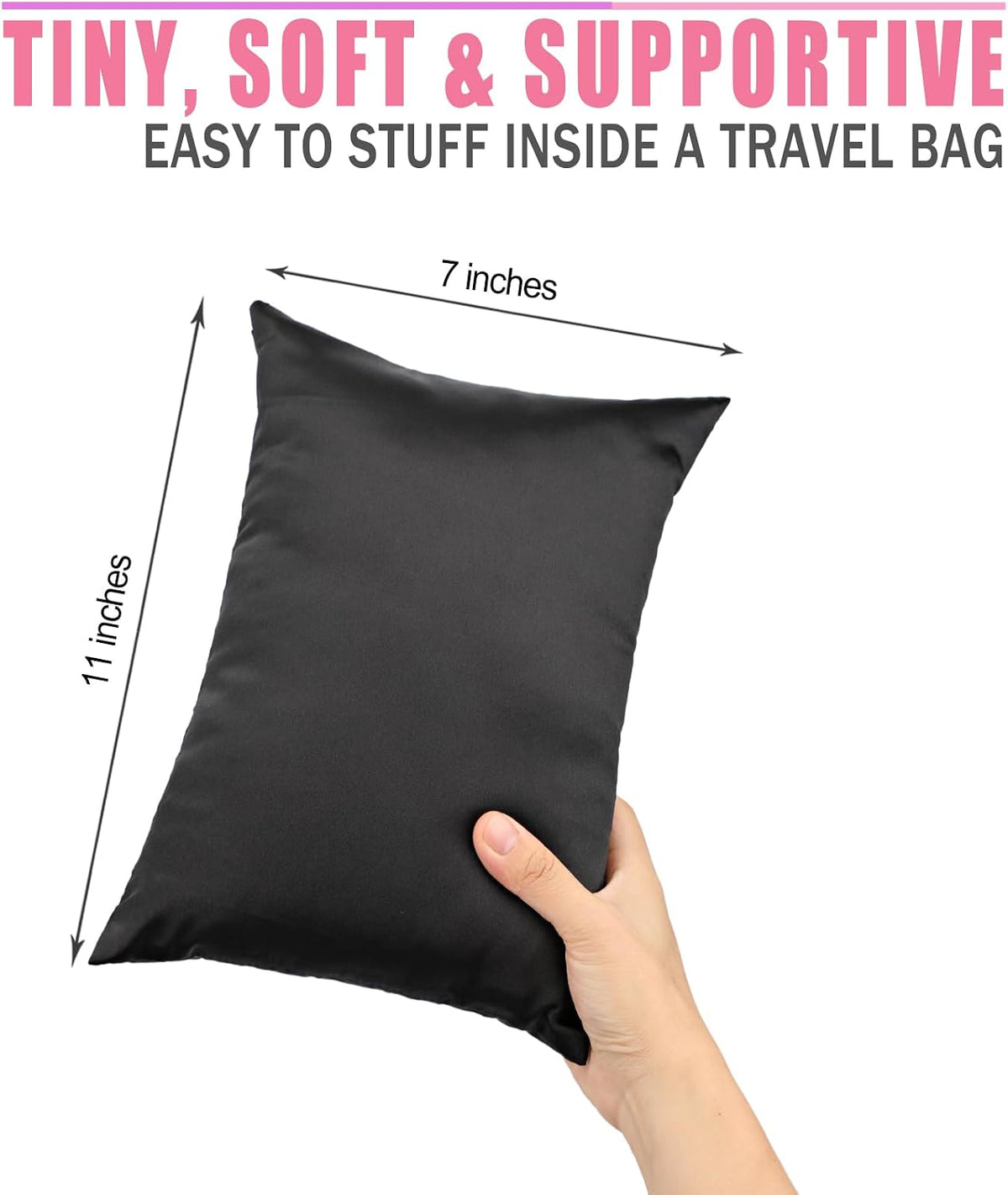 Small Neck Pillow for Recliner Chair Neck Support Pillows Pain Relief Plump Adjustable Filling Nap Airplane Sleeping Little Cushion Minky Dot Dark Gray