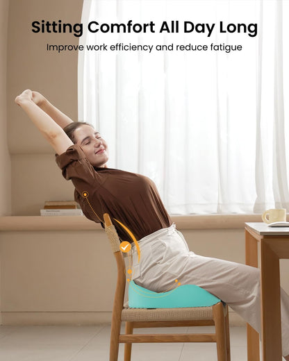 ProtoArc Seat Cushion, Office Chair Cushion for Sciatica, Black | Coccyx Cushion, Ergonomic Memory Foam Seat Cushion for Car, Home, Pressure Relief Pad for Hip, Tailbone, All Day Comfort