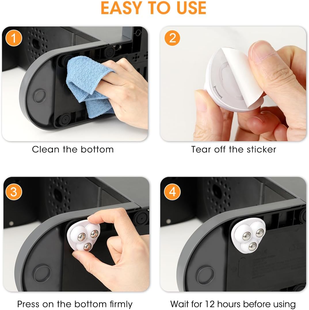 Aieve Appliance Rollers, 8 Pack Small Appliance Slider, Self Adhesive Caster Wheels, Mini Swivel Wheels for Kitchen Countertop Easy Moving