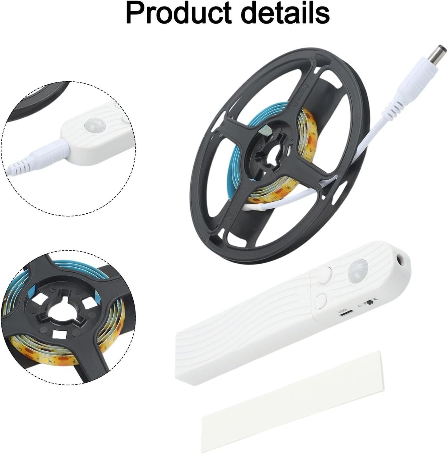 Led Motion Sensor Light Strip With Human Body Infrared Detection, Auto On/Off Night Light Bar For Cabinet Bed Wardrobe, Adjustable Brightness & Timer(warm light-1M)