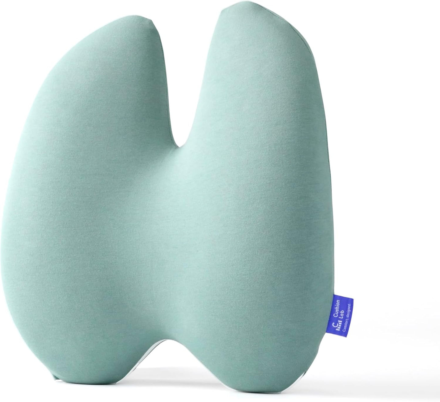 C CUSHION LAB Extra Dense Lumbar Pillow - Patented Ergonomic Multi-Region Firm Back Support for Lower Back Pain Relief - Lumbar Support Cushion with Strap for Office Chair, Car, Sofa, Plane - Grey