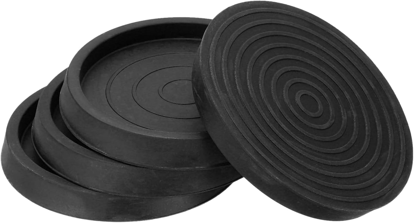 PATIKIL 4 Inch Rubber Furniture Pads, 4 Pack Non-Slip Furniture Coasters Round Anti Skid Caster Cups Furniture Feet Cup Floor Protectors for Bed Couch Stoppers, Brown