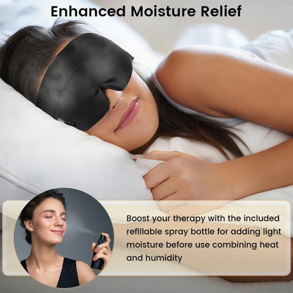Cordless Washable Silk Heated Eye Mask, 3 Heat Levels & Timer, Relief for Dry Eyes, Blepharitis, Stye and Puffy Eyes, Men & Women, Rechargeable, Gift for Family, Father in Elegant Box (Black)
