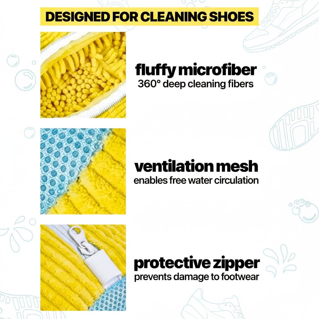2026 New Shoe Washing Machine Bag - 2PC Kalitease Reusable Sneaker Cleaning Shoe Laundry Bag for Washer and Dryer with Self-Locking Zipper