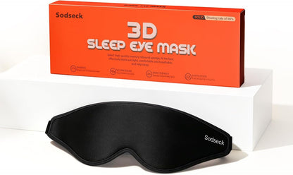 3D Contoured Sleep Eye Mask, Zero Eye Pressure Light Blocking Sleeping Mask, Night Blindfold with Adjustable Strap, Ultra Comfort Eye Shade Cover for Side Sleeper Men Women, Travel (Purple)
