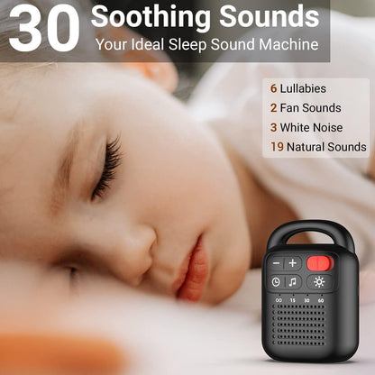 ColourNoise Portable Rechargeable White Noise Machine Mini Small Travel Sound Healing Machine with 30 Soothing Sounds 36 Adjustable Volume Night Light 4 Timer Functions Suitable for Baby Kids Adult